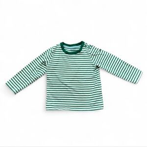Green Striped Long Sleeve Shirt baby boden size 9-12 months New